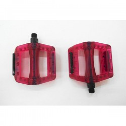 Πετάλια Ποδηλάτου Πλαστικά Κόκκινο - Διαφάνεια