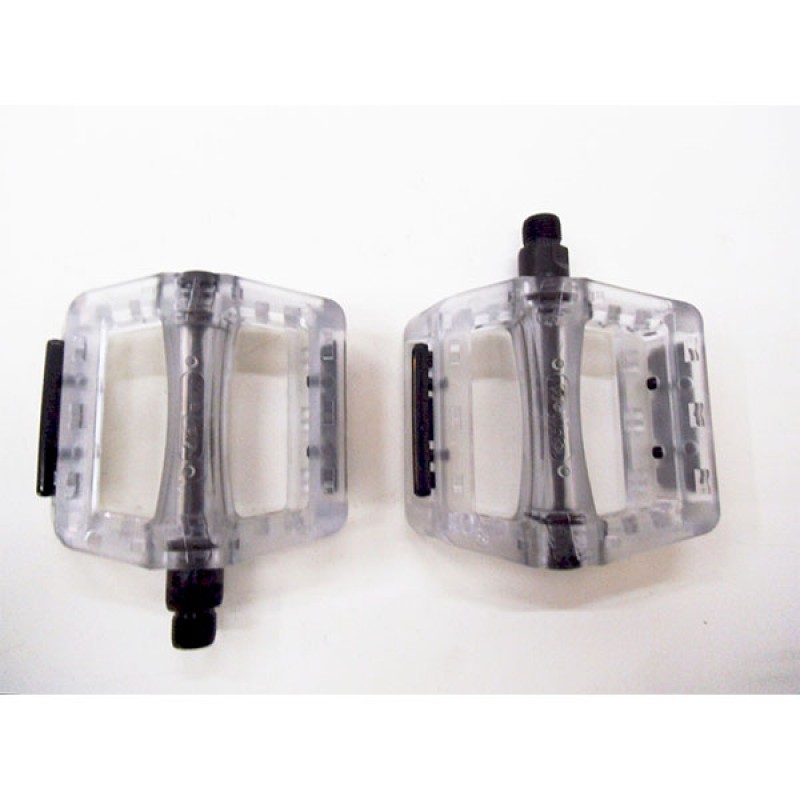 Πετάλια Ποδηλάτου Πλαστικά Κόκκινο - Διαφάνεια